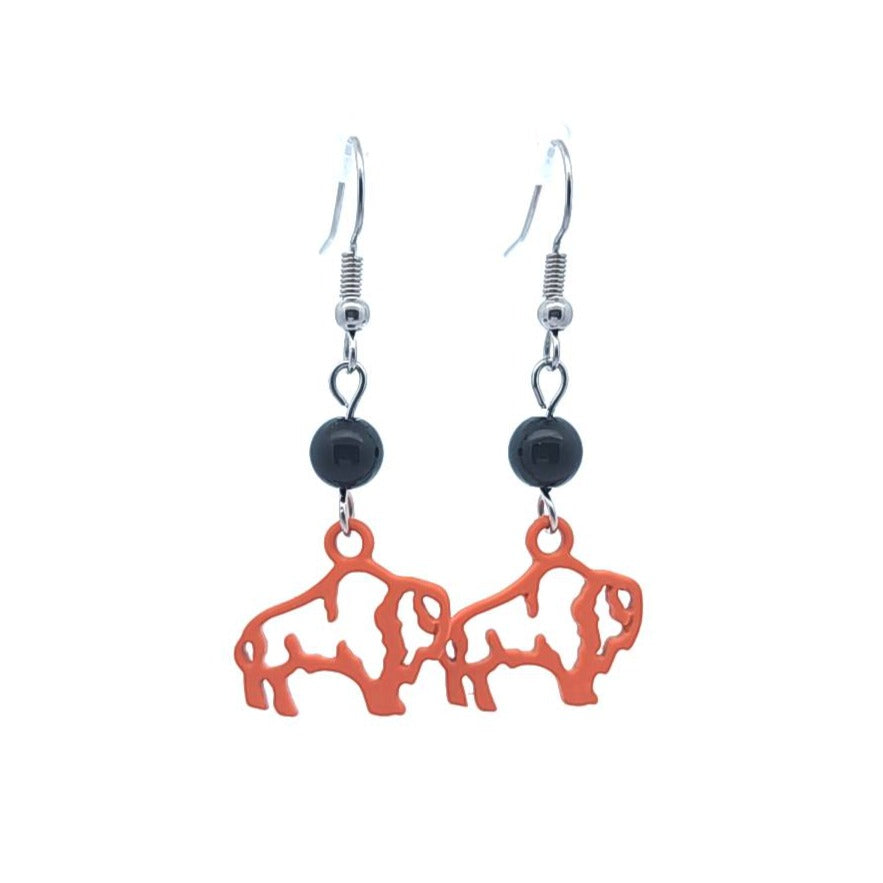 Orange & Black Buffalo Bandits Lacrosse Fan Earrings