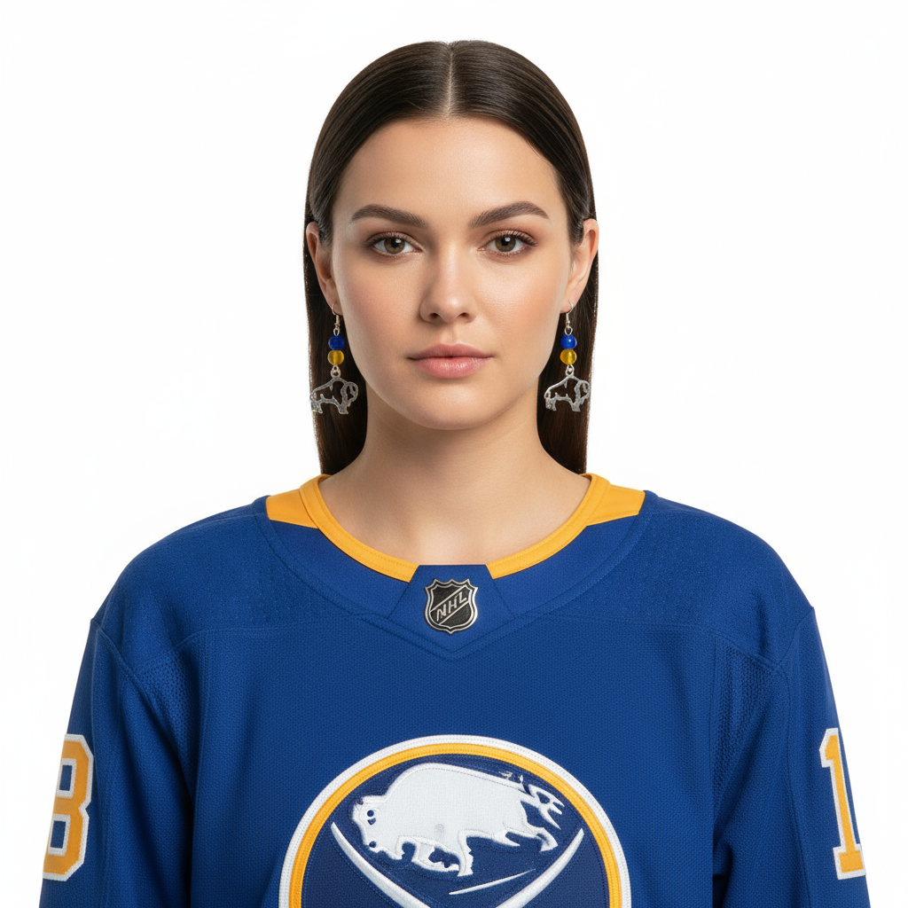 Blue & Yellow Buffalo Sabres Earrings