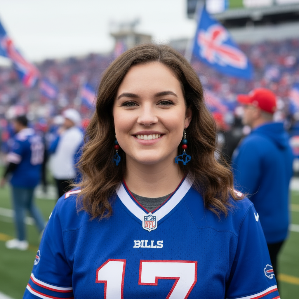 2 Gemstone Red/Blue Buffalo Earrings