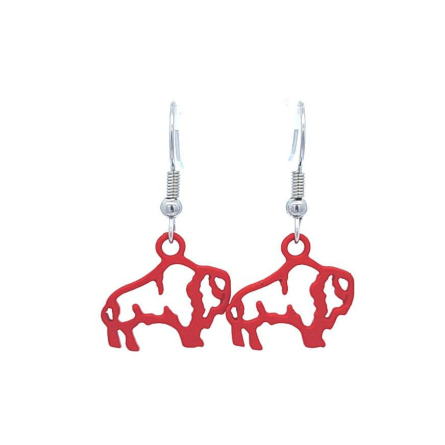 Red & Blue Buffalo Fan Earrings