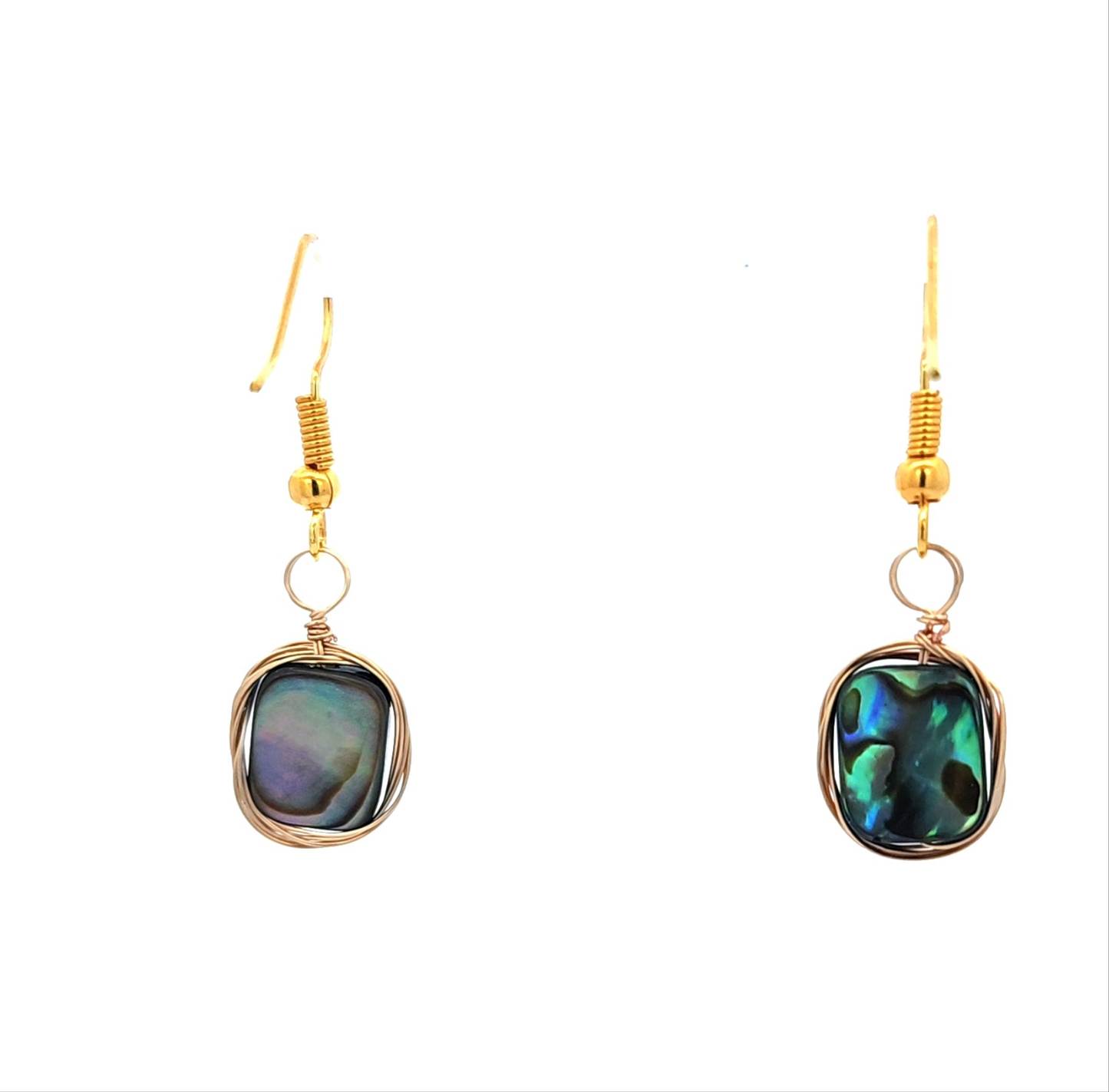 Mother of Pearl Rectangle Earrings in Gold