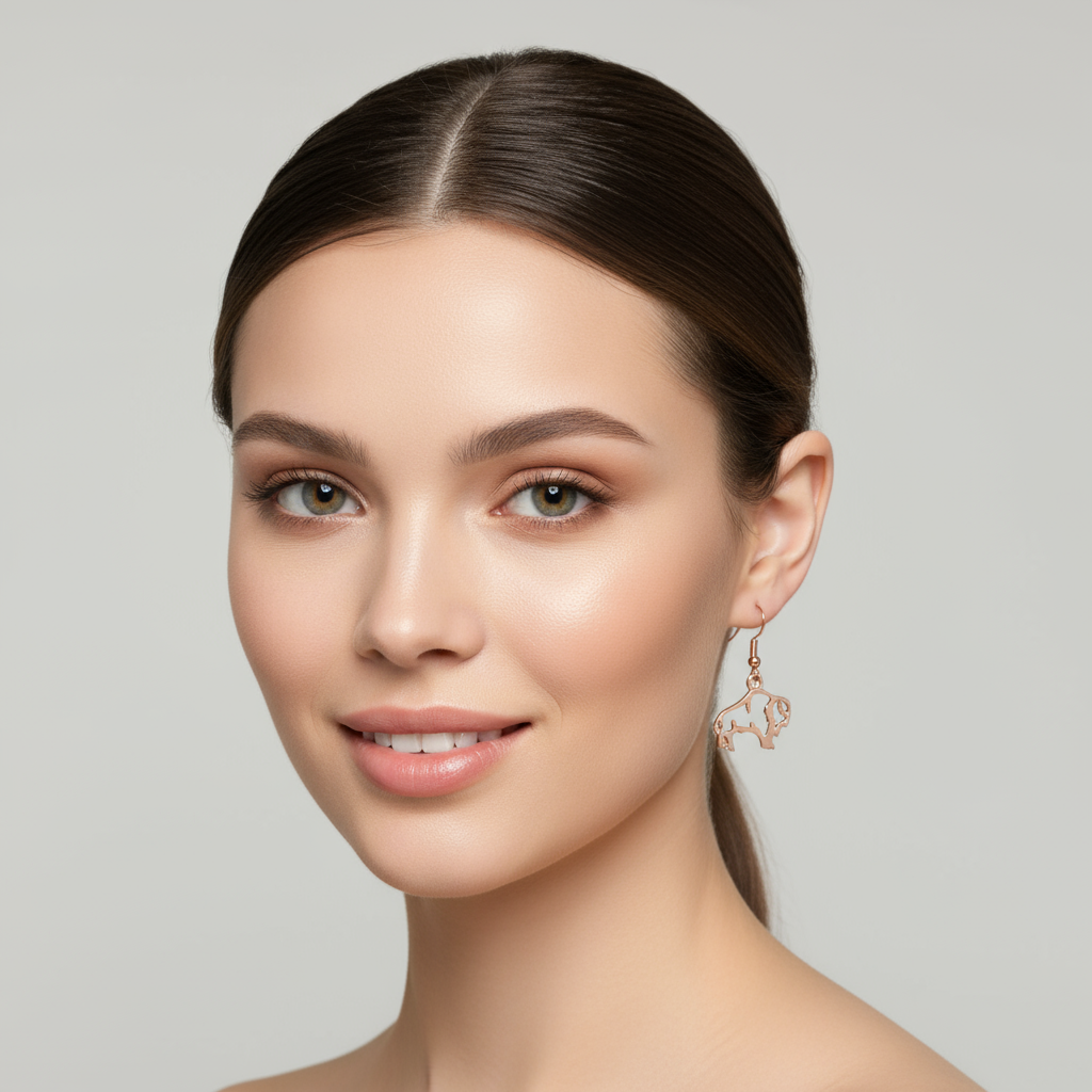 Rose Gold Buffalo Earrings