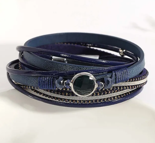 Round Crystal Wrap Bracelet