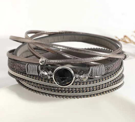 Round Crystal Wrap Bracelet