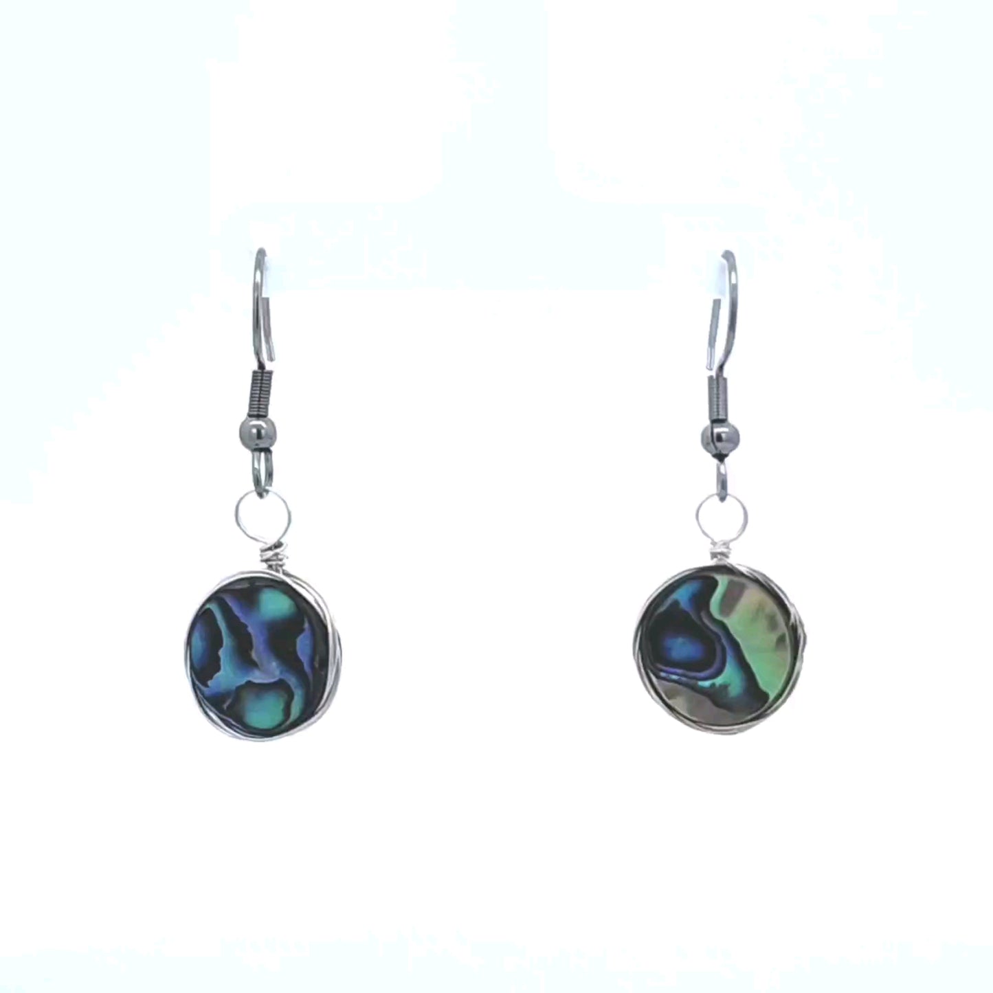 Round Mother of Pearl Earring in Silver