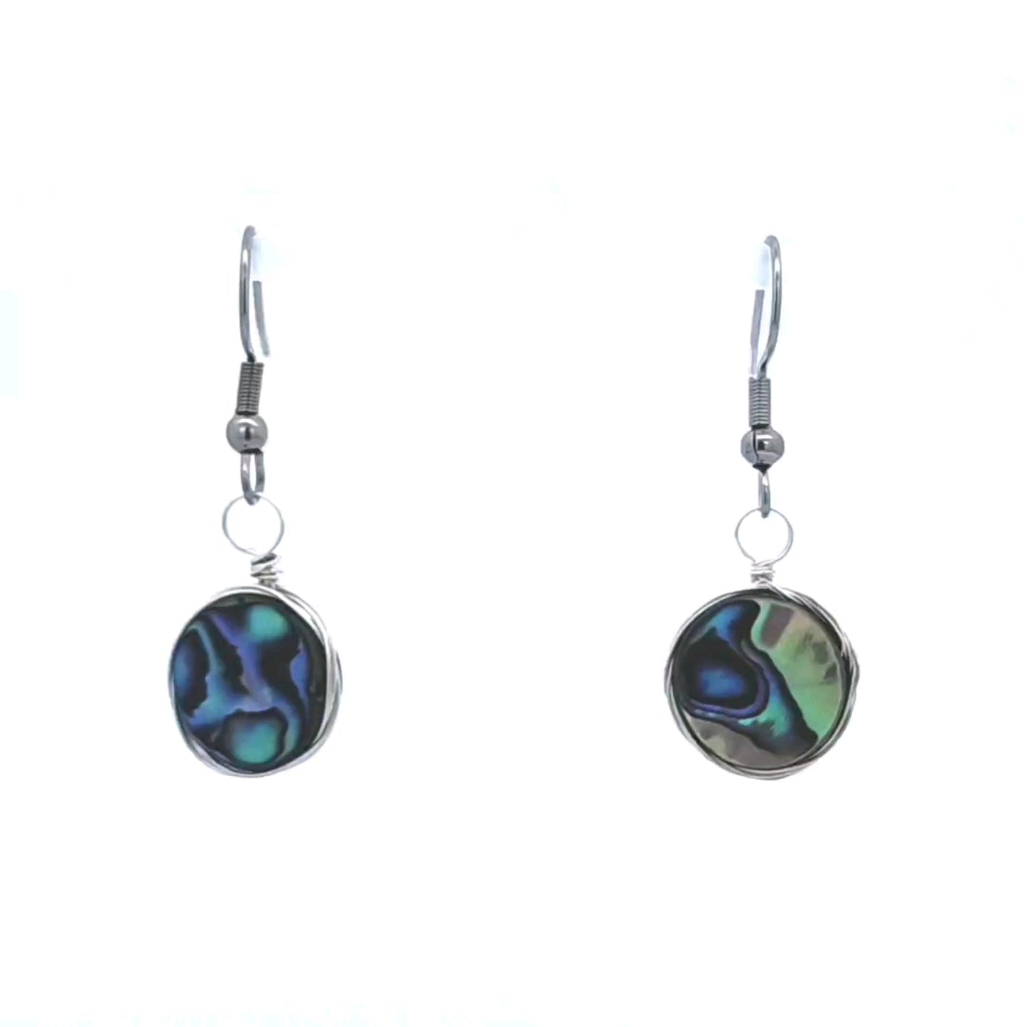 Round Mother of Pearl Earring in Silver