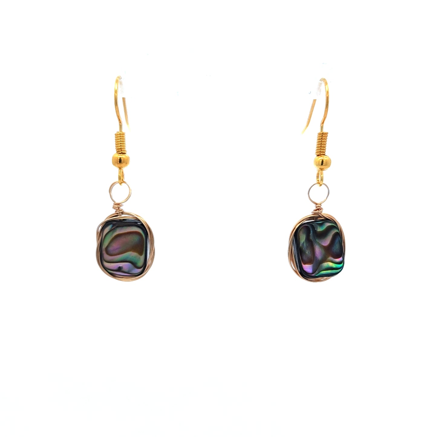 Mother of Pearl Rectangle Earrings in Gold