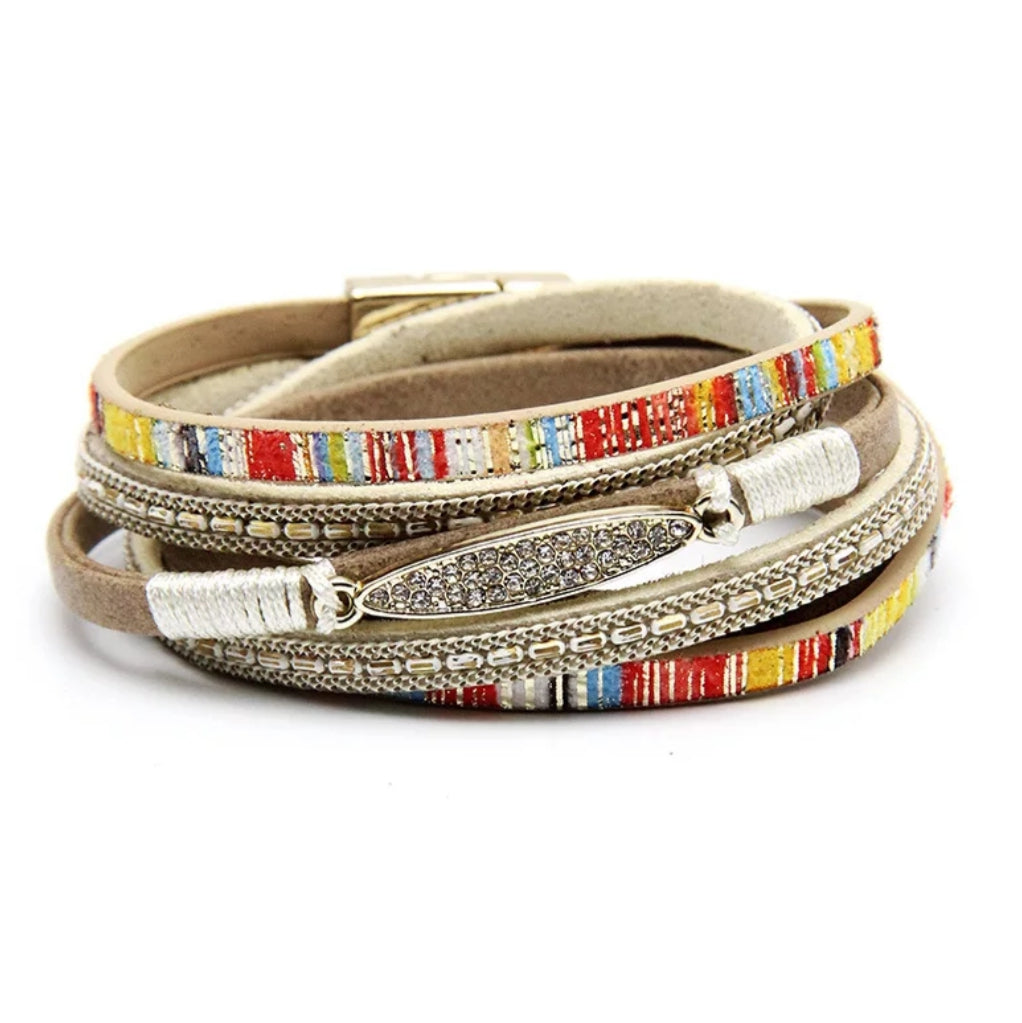 Boho Glam Wrap Bracelet - The Pearl & Stone Jewelry