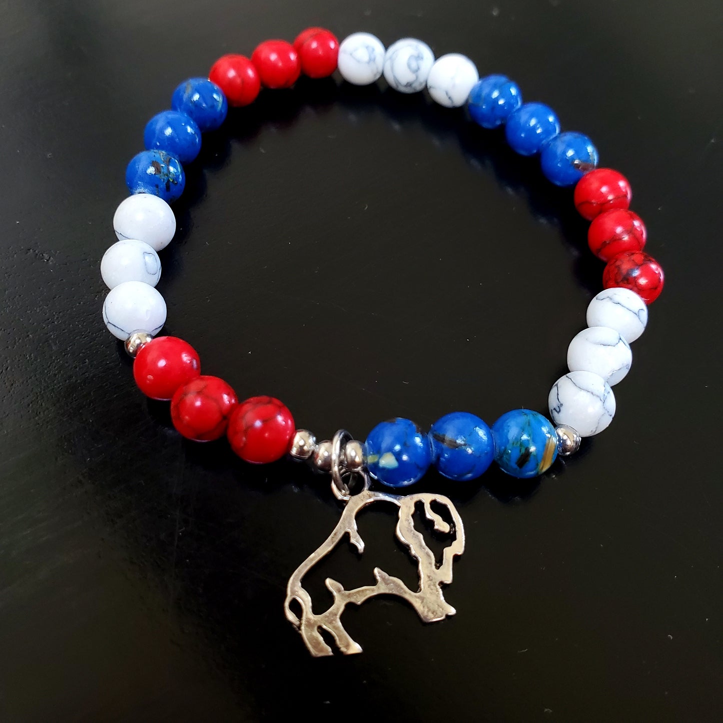 Buffalo Fan Gemstone Stretch Bracelet