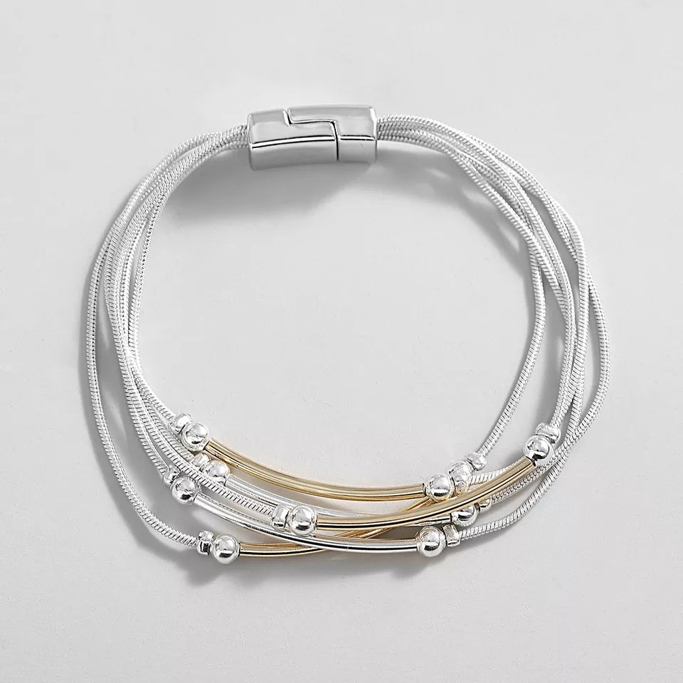 Multi Layered Skinny Bar Bracelet