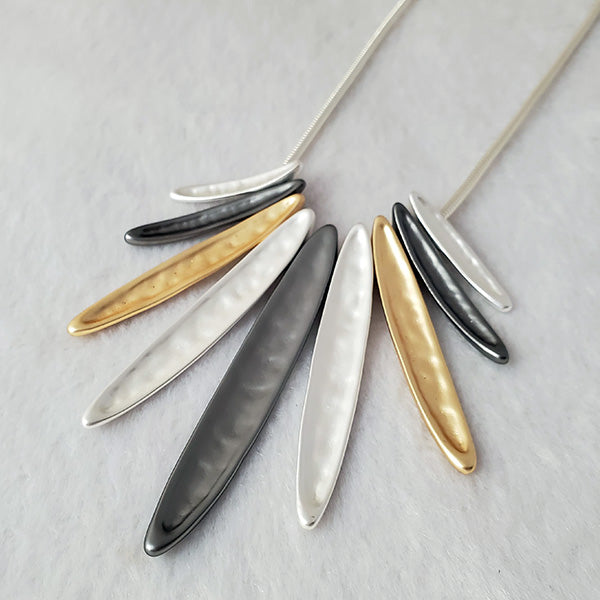 Womens Tarnish Resistant 3 tone Rhodium plated Necklace - The Pearl & Stone Jewelry