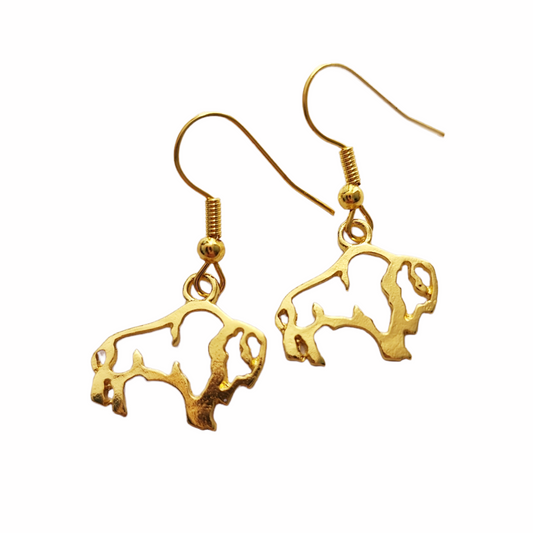 Gold Buffalo Earrings
