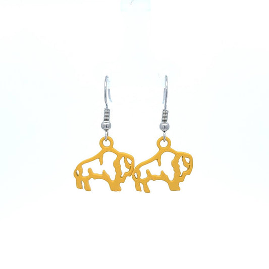 Blue and Yellow Buffalo Sabres Earrings - The Pearl & Stone Jewelry 