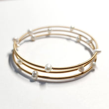Delicate Gold Triple Wrap Pearl Bracelet