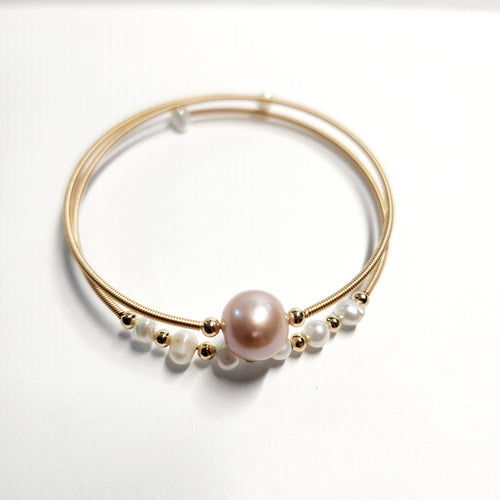 Delicate Gold Double Wrap Pearl Bracelet