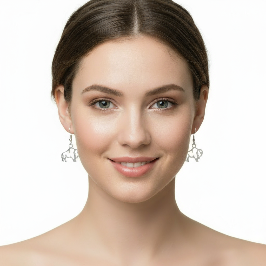 Silver Buffalo Earrings