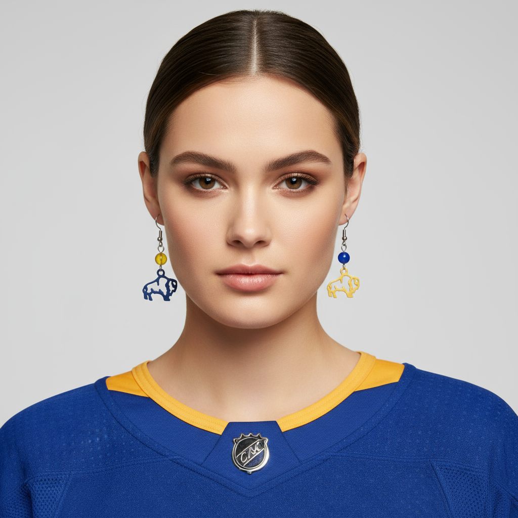 Blue and Yellow Sabres Earrings