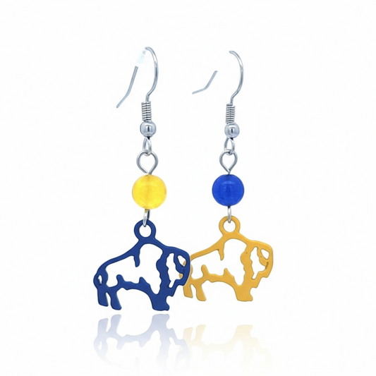 Blue and Yellow Sabres Earrings