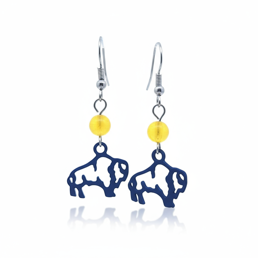 Blue and Yellow Sabres Earrings