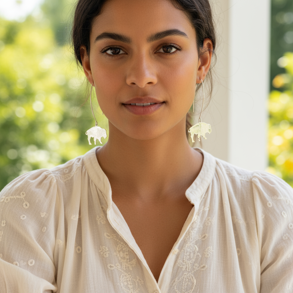 V-hook Buffalo Earrings