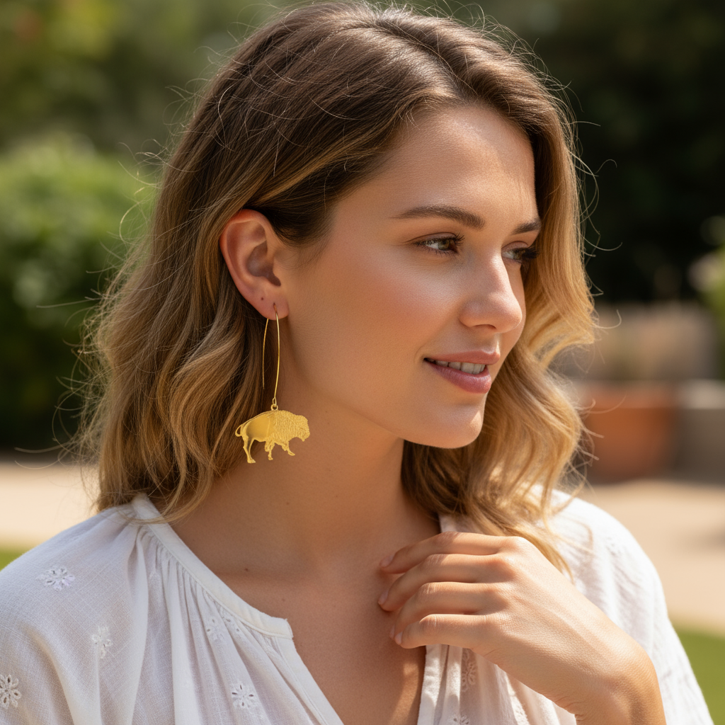 V-hook Buffalo Earrings