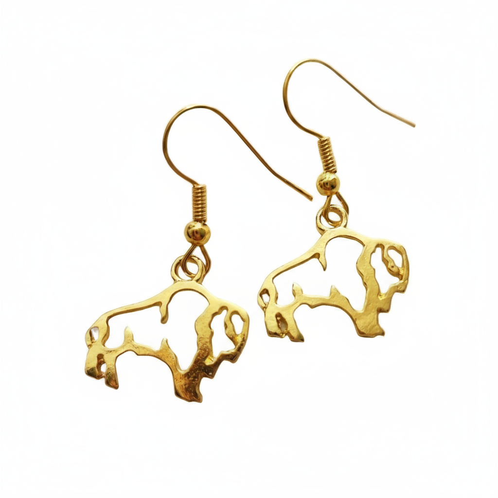 Gold Buffalo Earrings