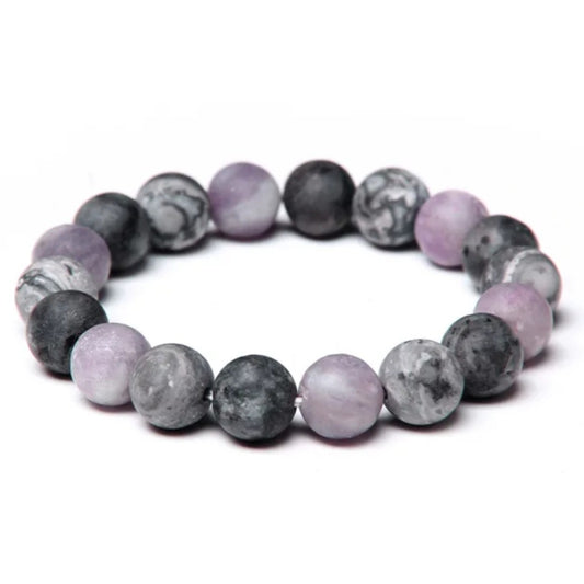 Purple & Black Mixed Gemstone  Bracelet