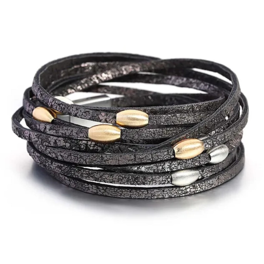 Tri Metal Wrap Bracelet