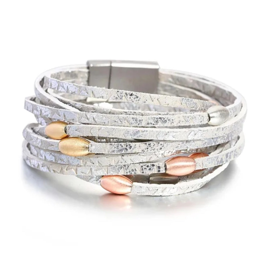 Tri Metal Wrap Bracelet