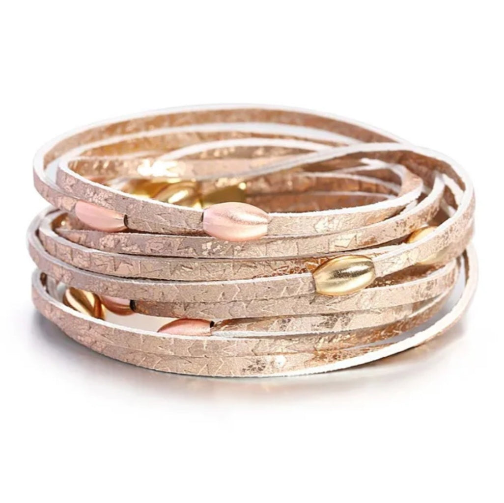 Tri Metal Wrap Bracelet