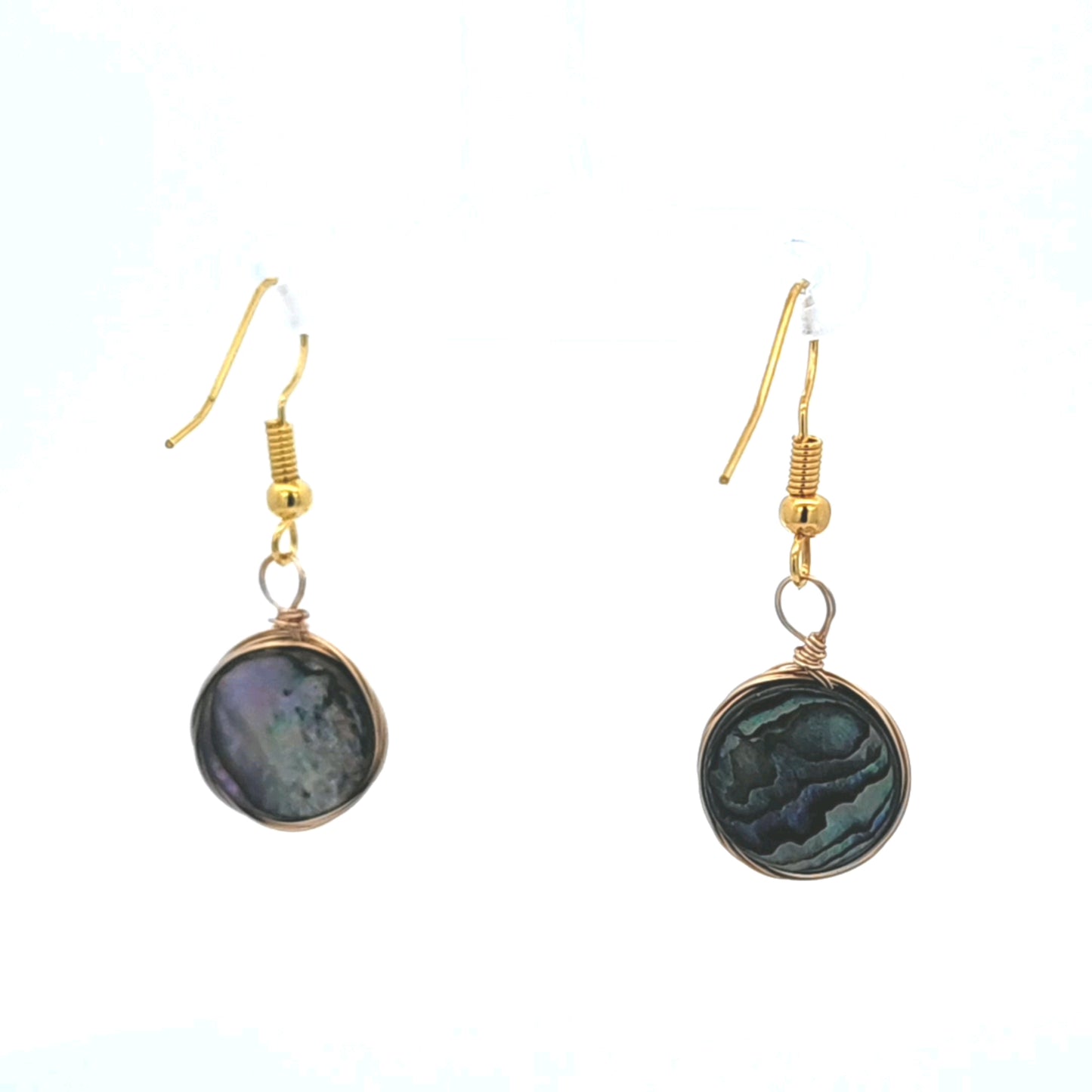 Round Mother of Pearl Earring in Silver