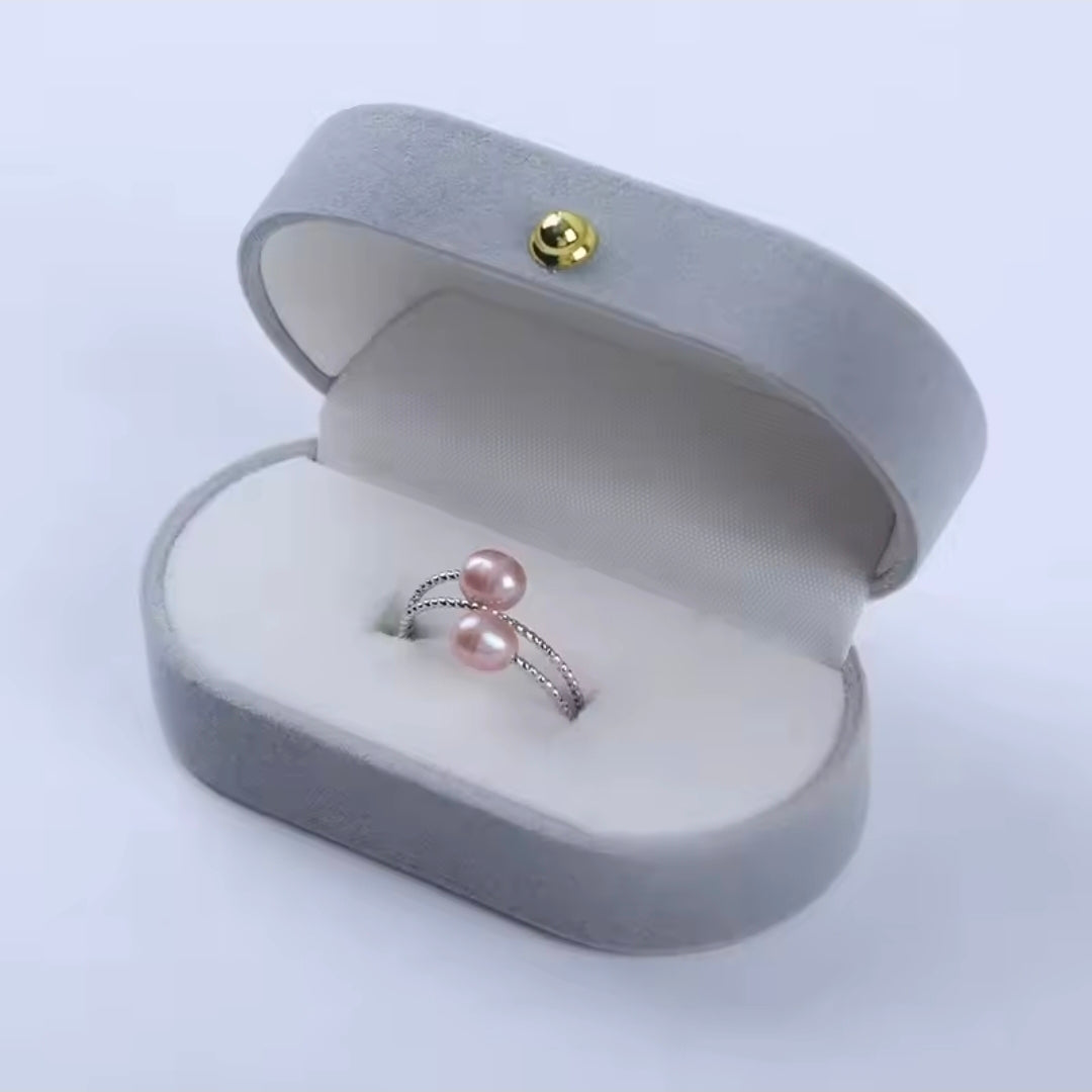 Double Wrap Pearl Ring