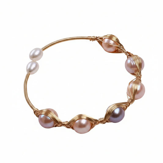 Memory Wire Freshwater Pearl Bracelet