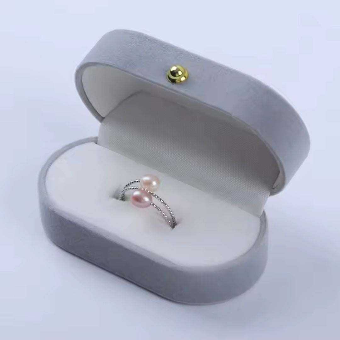 Double Wrap Pearl Ring