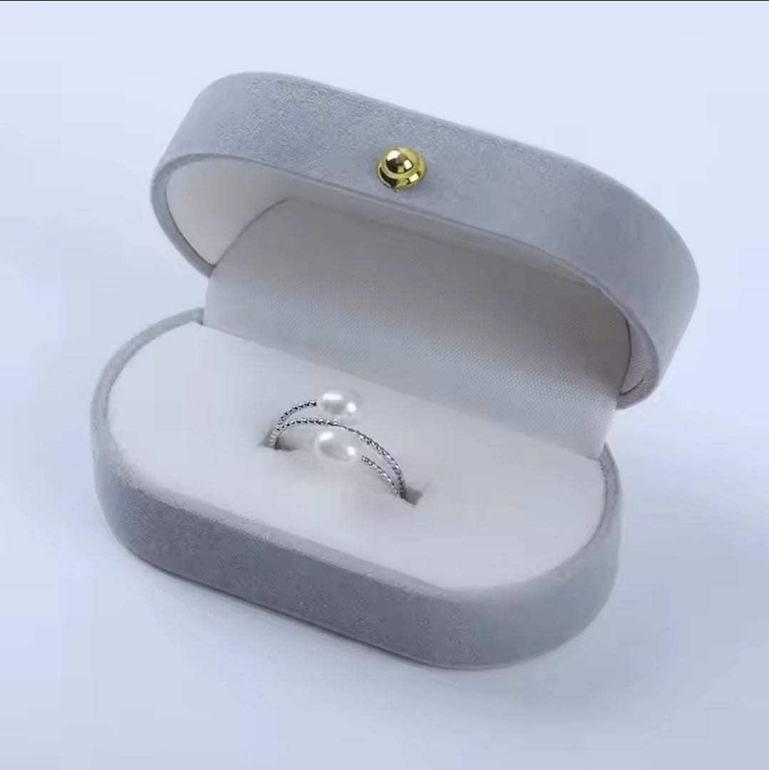 Double Wrap Pearl Ring