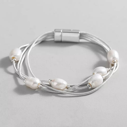 Simple Multi Layered freshwater Pearl Bracelet