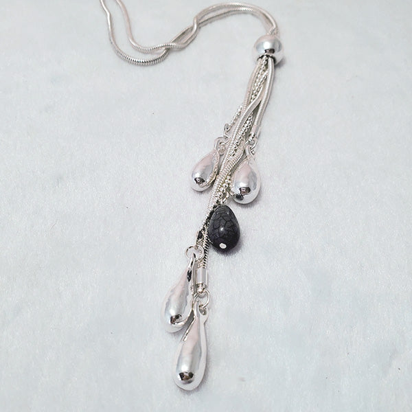 Rain Drops Rhodium Necklace - The Pearl & Stone Jewelry 