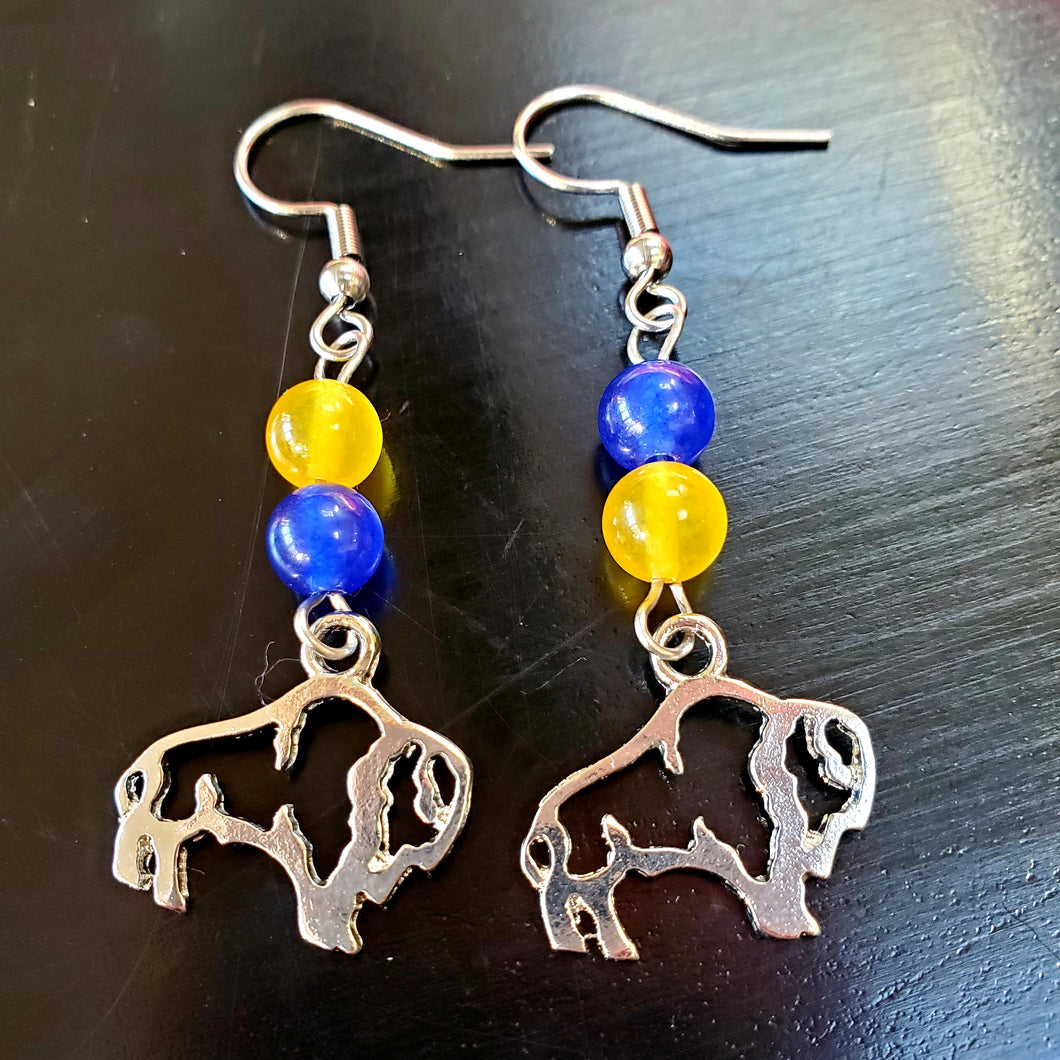 Blue & Yellow Buffalo Sabres Earrings