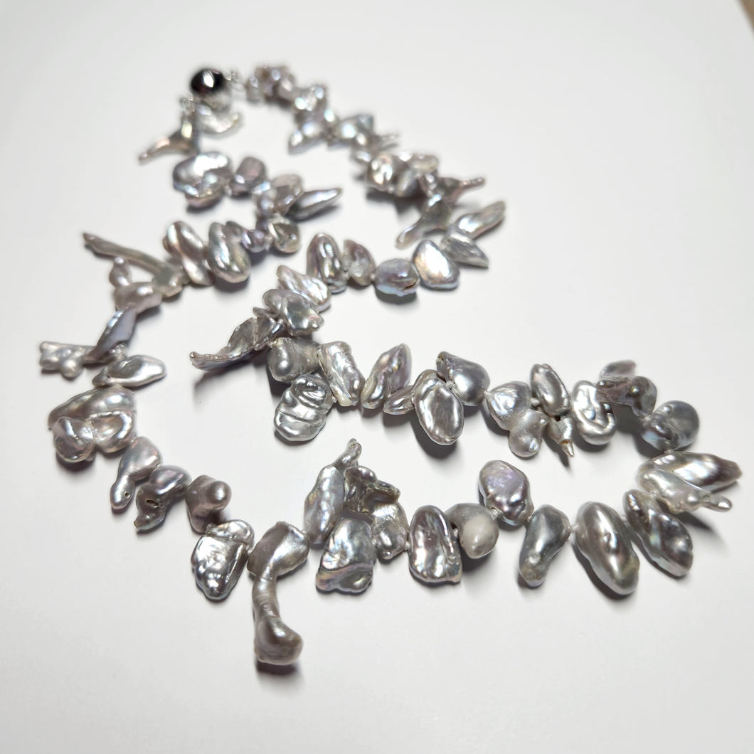 Silver Freshwater Keshi Pearls