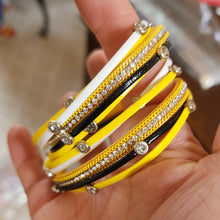 Yellow, Black & White Steelers Wrap Bracelet