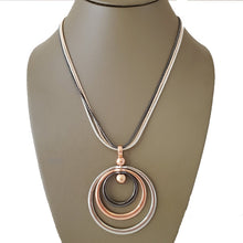Gyro Spin 3 Tone Pendant Necklace - The Pearl & Stone Jewelry 