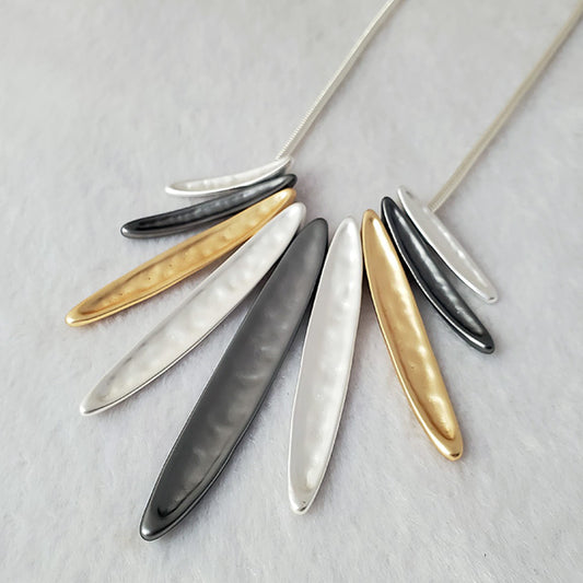 Womens Tarnish Resistant 3 tone Rhodium plated Necklace - The Pearl & Stone Jewelry