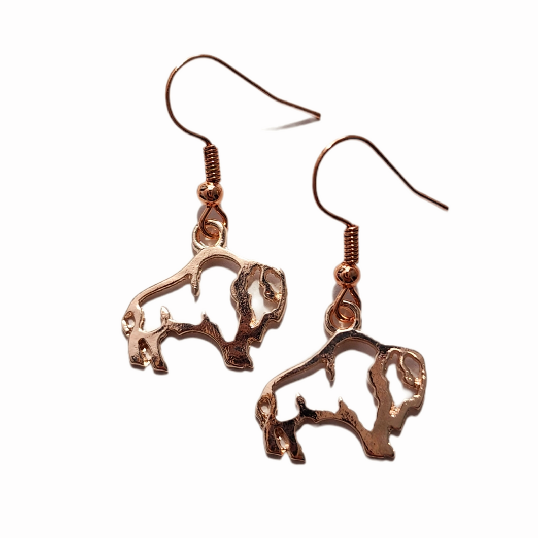 Rose Gold Buffalo Earrings