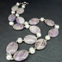 Purple Agate & Pearl Necklace
